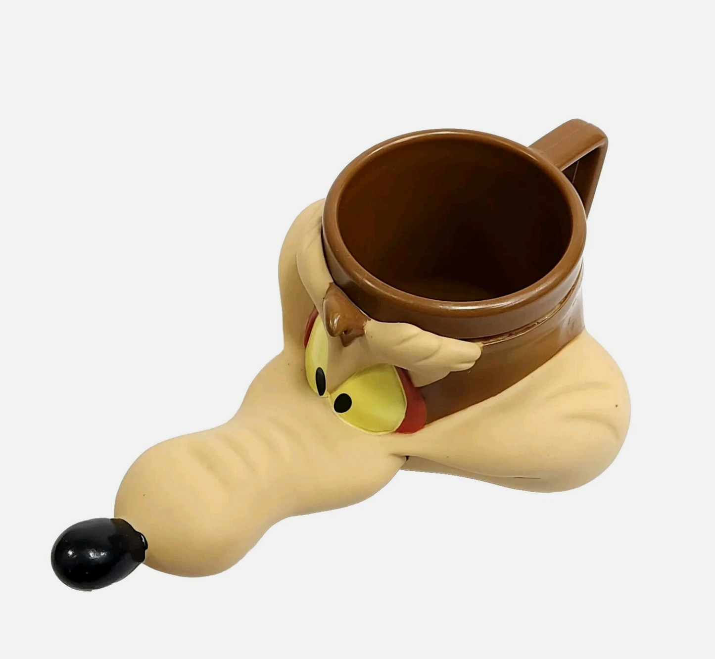 Vintage Wiley Wile E Coyote Mug Cup Warner Bros Looney Tunes Plastic 3D