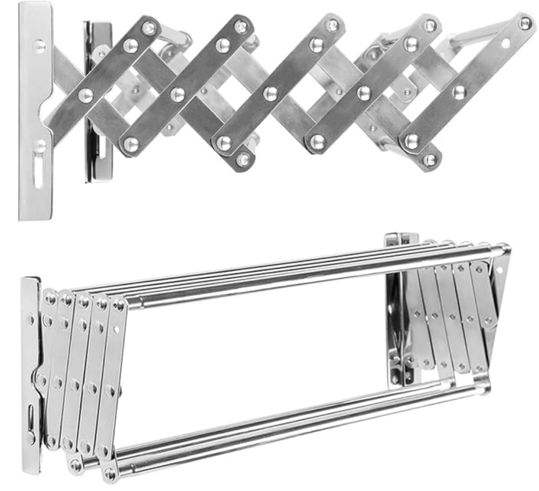 Stainless Steel Spacesaving Towel Rack Wall Mounted Retractable Huge Capacity