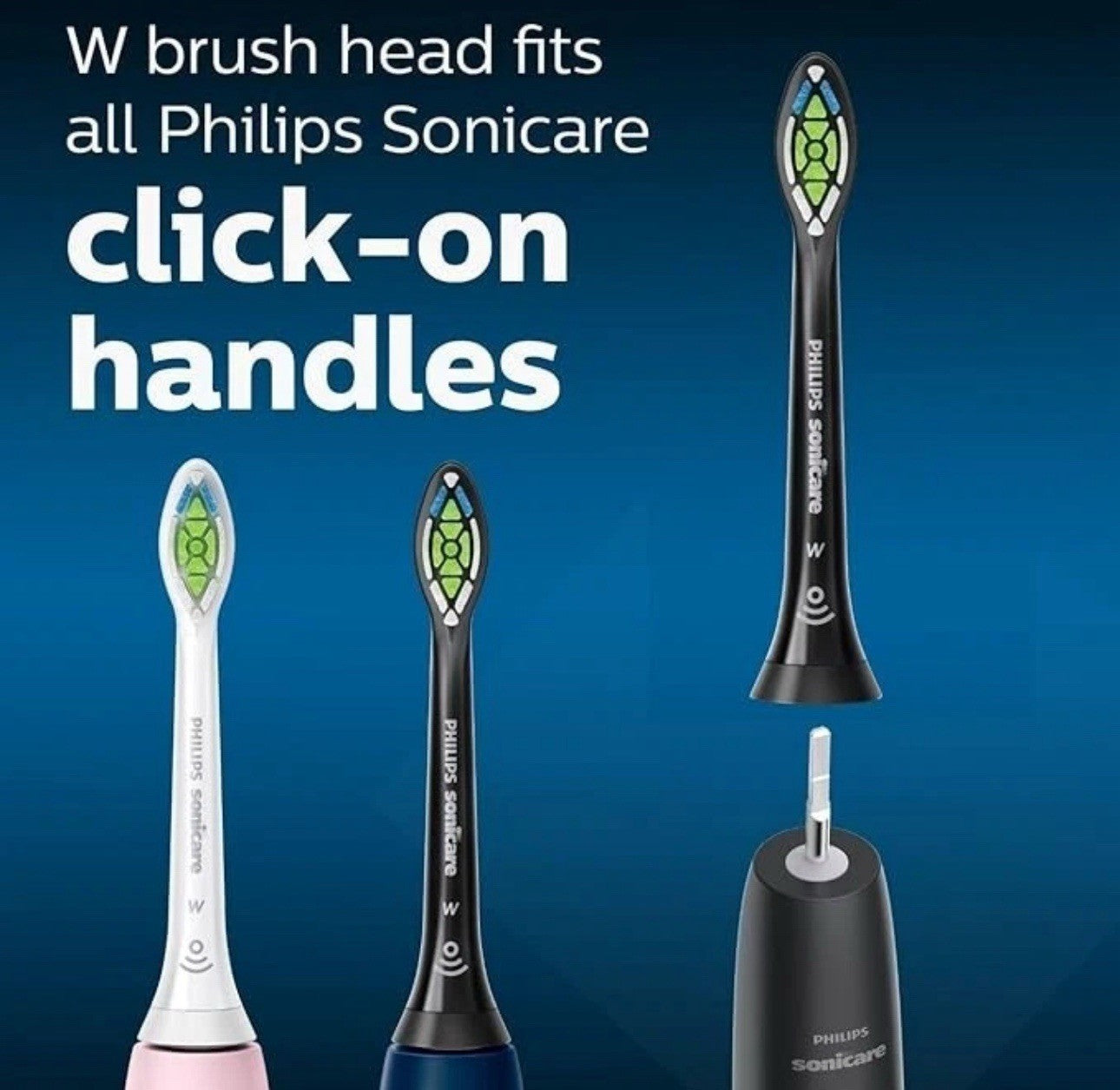 PHILIPS SONICARE GENUINE W DIAMONDCLEAN TOOTHBRUSH HEADS, 2 BRUSH HEADS, BLACK