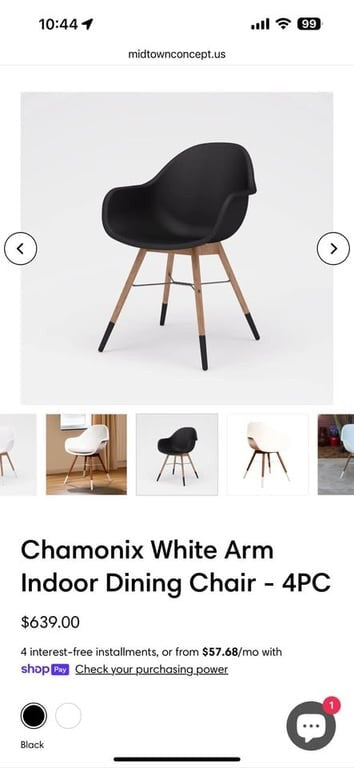 BLACK RESIN CHAIR OUTDOOR/ INDOOR  (4 pack)