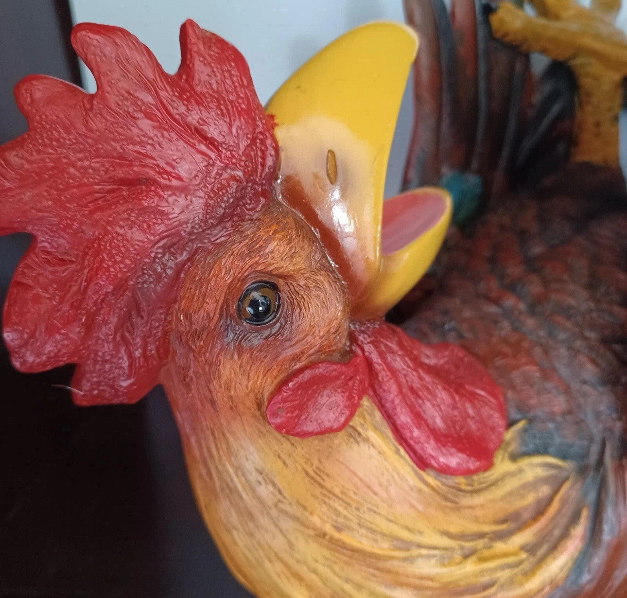 Drinking Rooster Wine Bottle Holder Tabletop Decoration 12" x 8" Resin