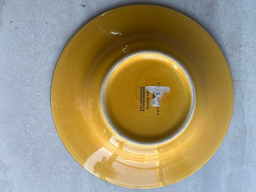 2 GREEN, WHITE, ORANGE, AND MODADO PLATES PUTTERYBARN KASARA MICROWAVEABLE & DIS