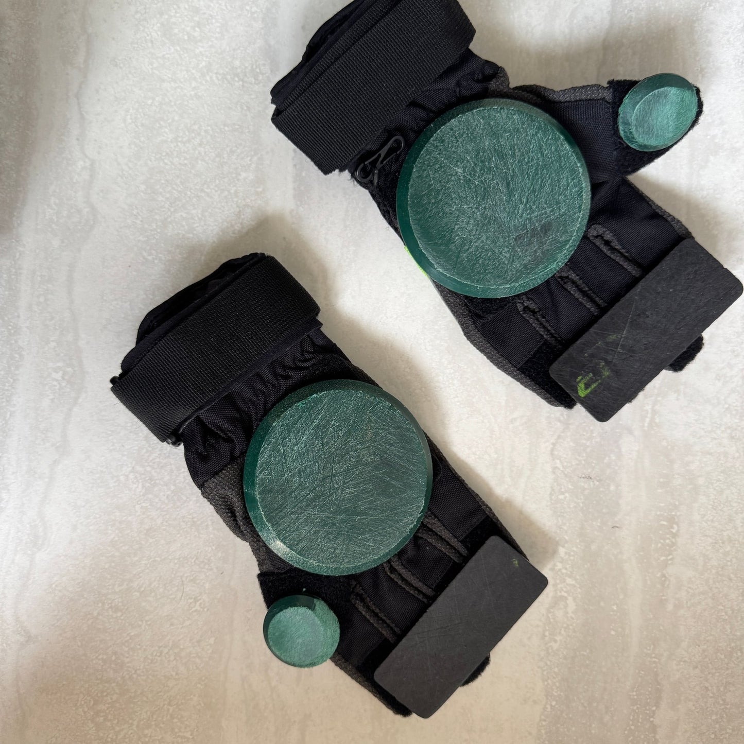 Loaded Fingerless Gloves - Black & Neon Green Skate/Action Sports