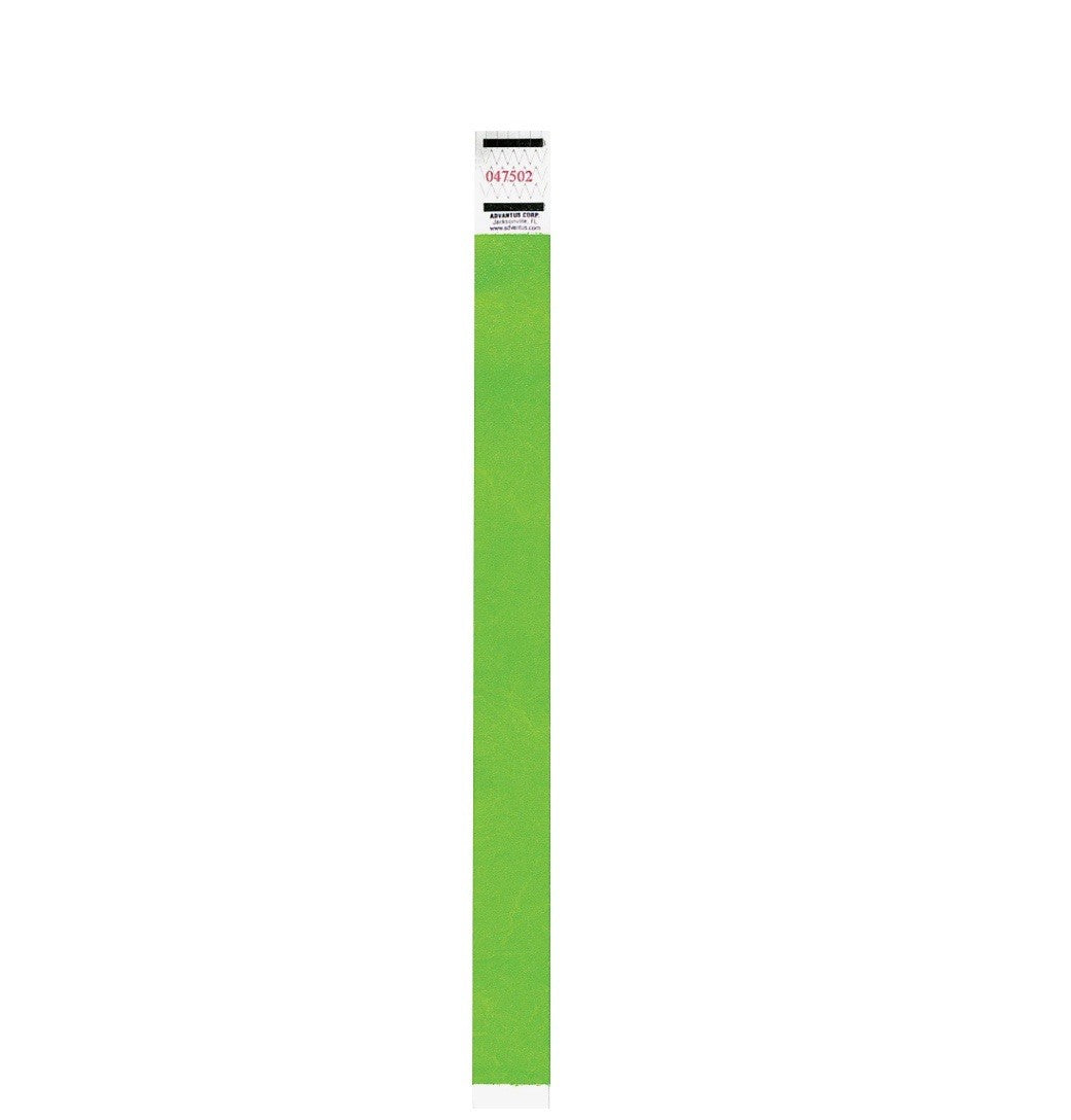Advantus Neon Green Wristbands 500 Pack Sequentially Numbered Tyvek
