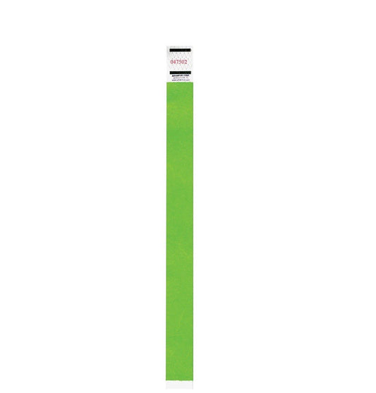 Advantus Neon Green Wristbands 500 Pack Sequentially Numbered Tyvek