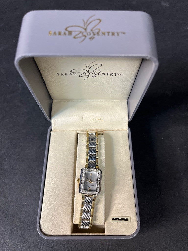SARAH COVENTRY PURPLE STEEL CASE WATCH WITH BACK