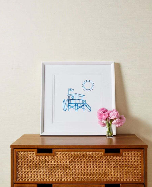 Wallshoppe 'Malibu Lifeguard Stand' Framed Art By Nathan Turner