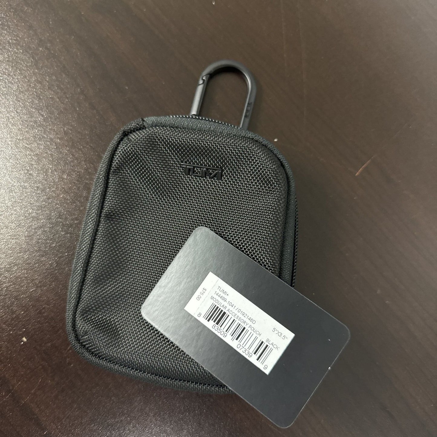 TUMI Black Nylon Small Pouch with Carabiner Clip