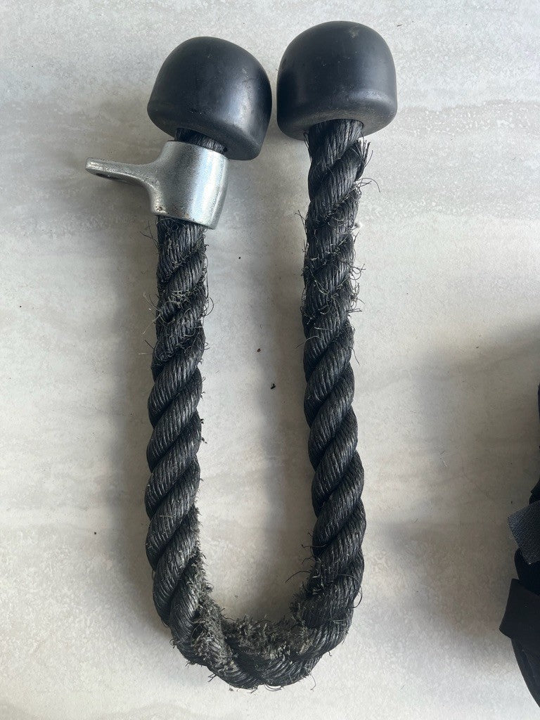 Nylon Tricep Rope Pull Press Down Push Pull Cord Multi Gym Lat Bar Cable Black