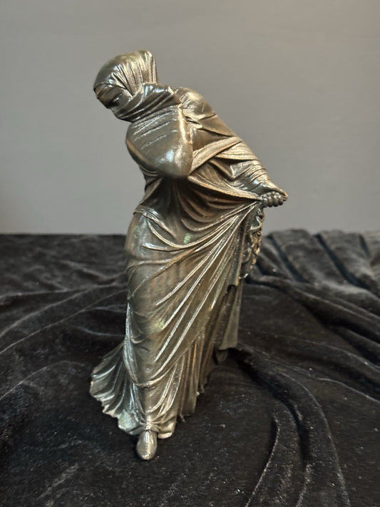 Vintage Greek Vailed/masked Dancer Statue 8”
