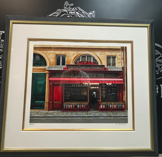 Andre Renoux Limited Edition Framed Serigraph 51/150 "Le Merchand De Vins"