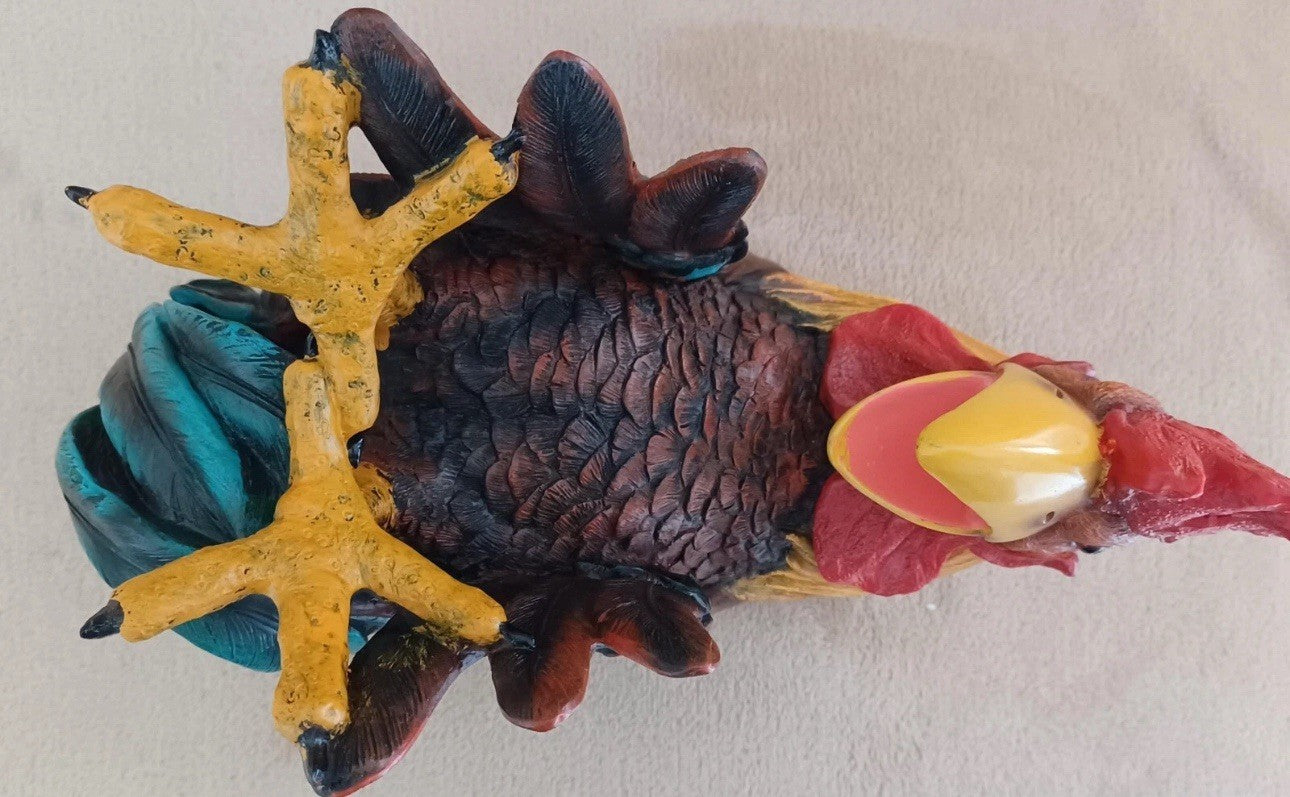 Drinking Rooster Wine Bottle Holder Tabletop Decoration 12" x 8" Resin