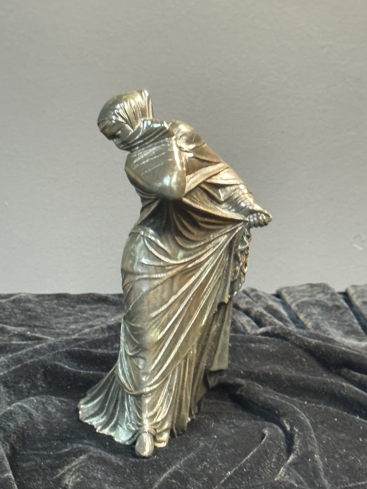 Vintage Greek Vailed/masked Dancer Statue 8”