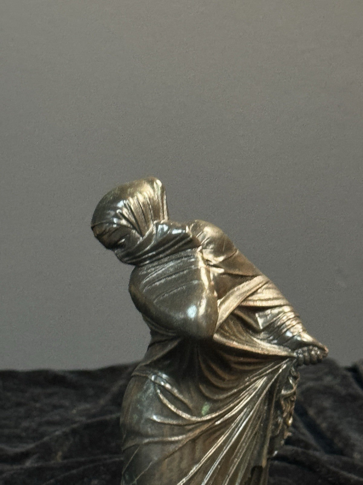 Vintage Greek Vailed/masked Dancer Statue 8”