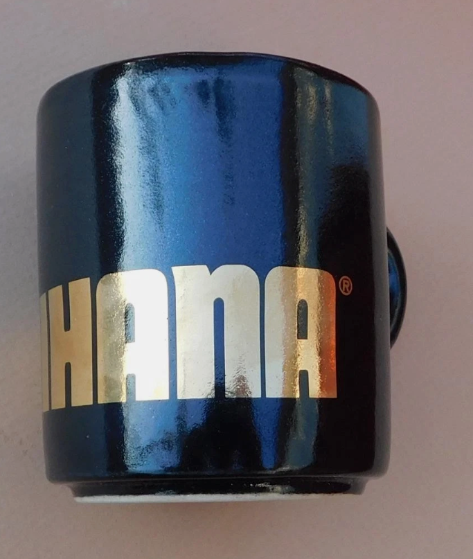 Vintage Benihana of Tokyo Ceramic Coffee Mug Black & Gold 1970s Made in Mexico