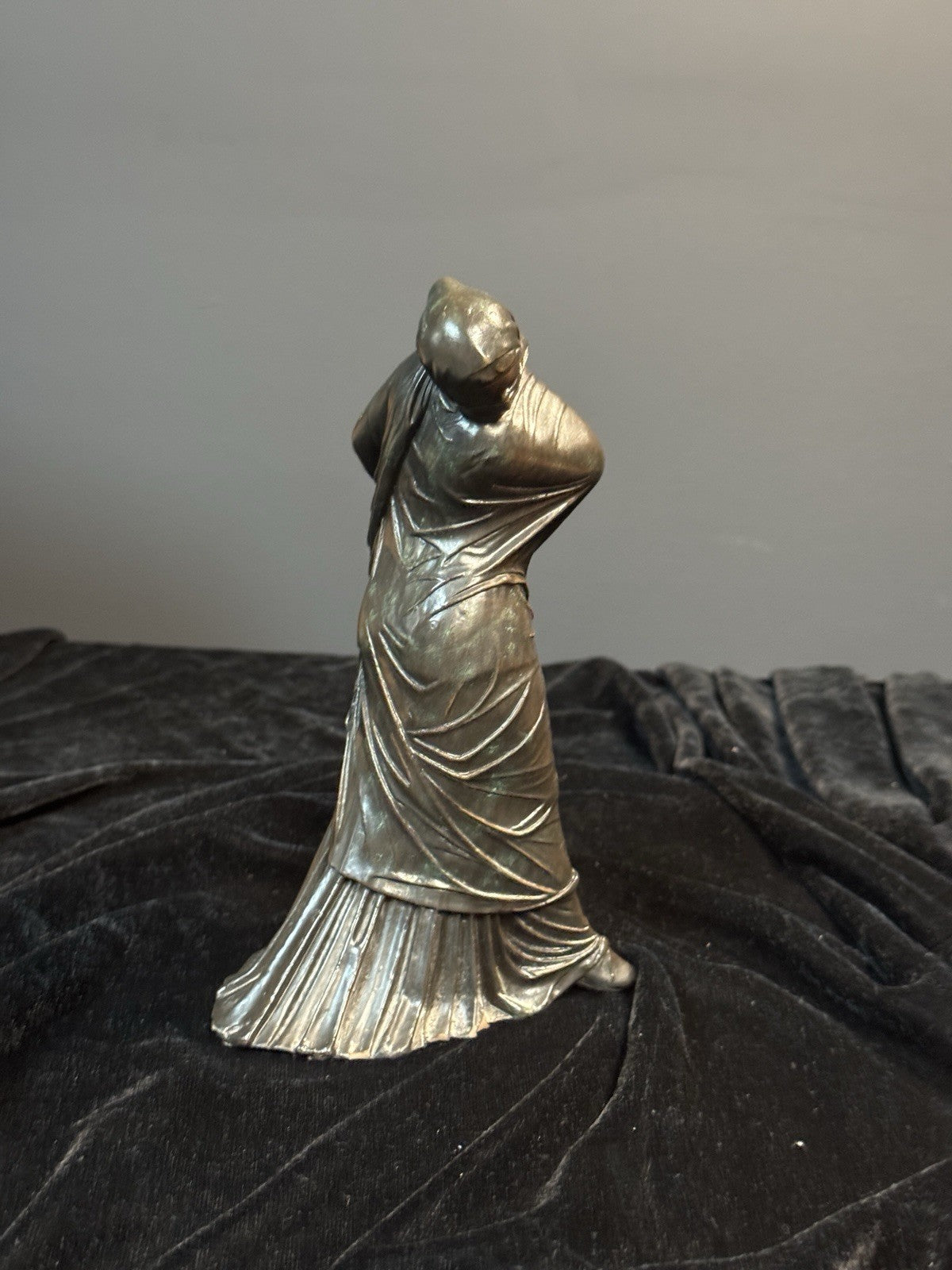 Vintage Greek Vailed/masked Dancer Statue 8”