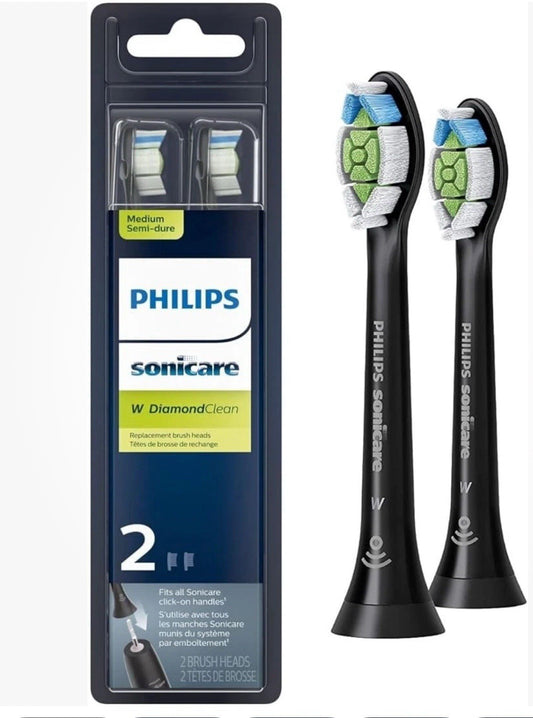 PHILIPS SONICARE GENUINE W DIAMONDCLEAN TOOTHBRUSH HEADS, 2 BRUSH HEADS, BLACK