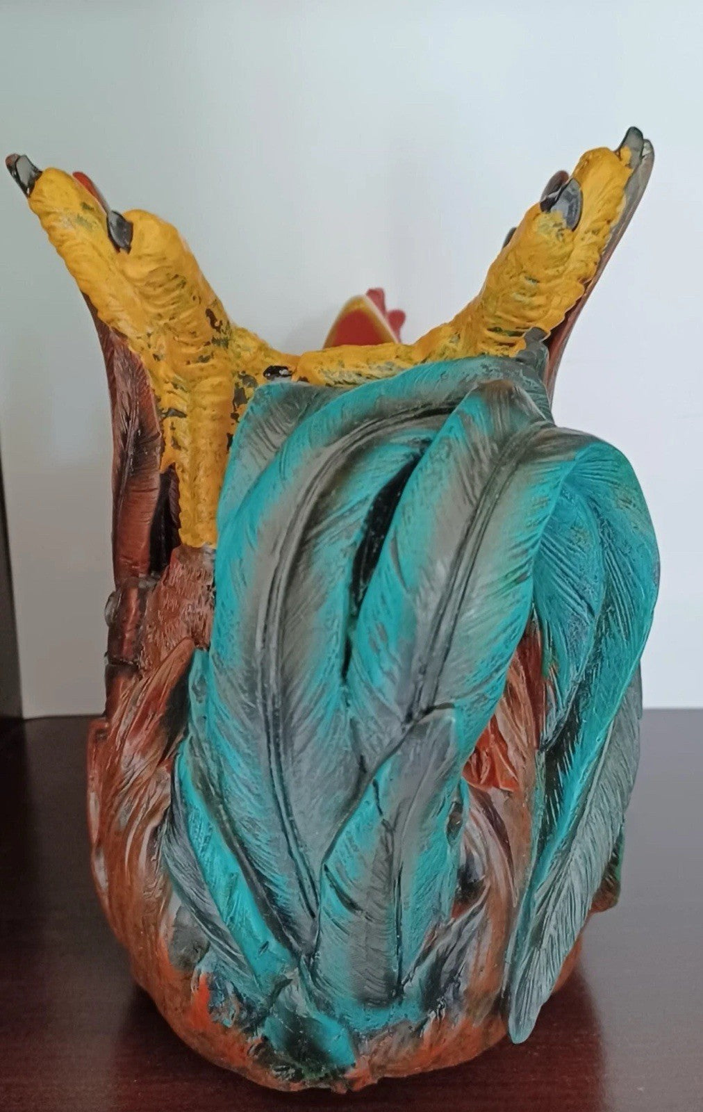 Drinking Rooster Wine Bottle Holder Tabletop Decoration 12" x 8" Resin