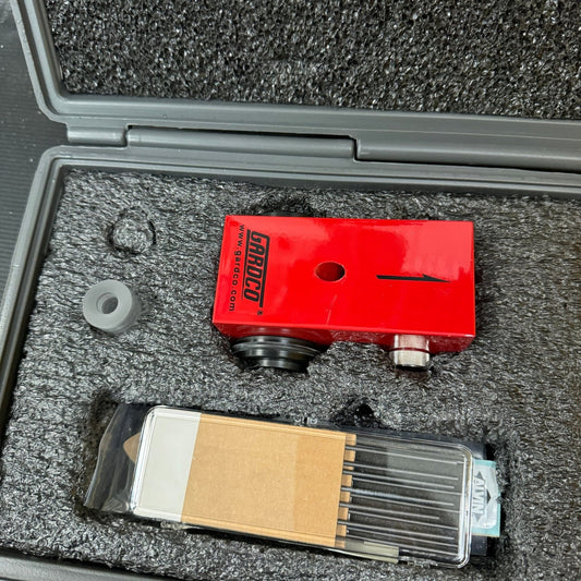 Gardco Red Paint Viscosity Flow Meter with Case & Alvin Drawing Leads
