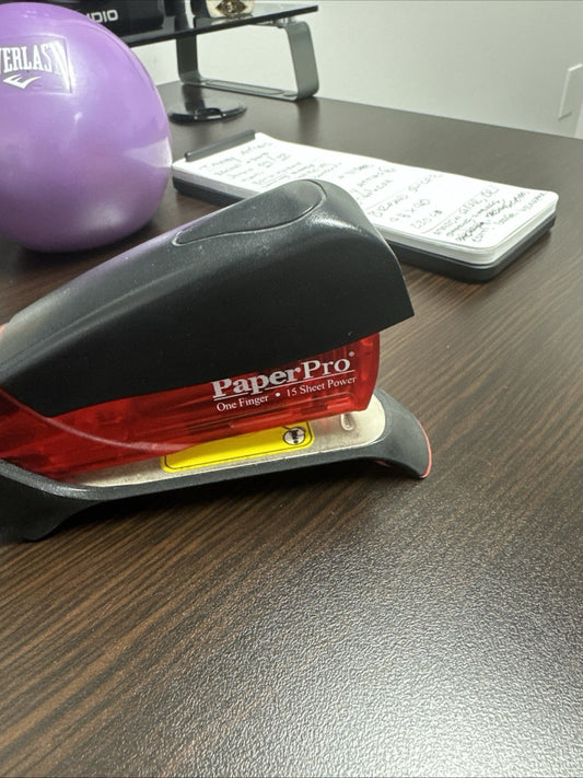 Paper Pro The Prodigy One Finger 25 Sheet Power Manual Stapler Red Jam Free