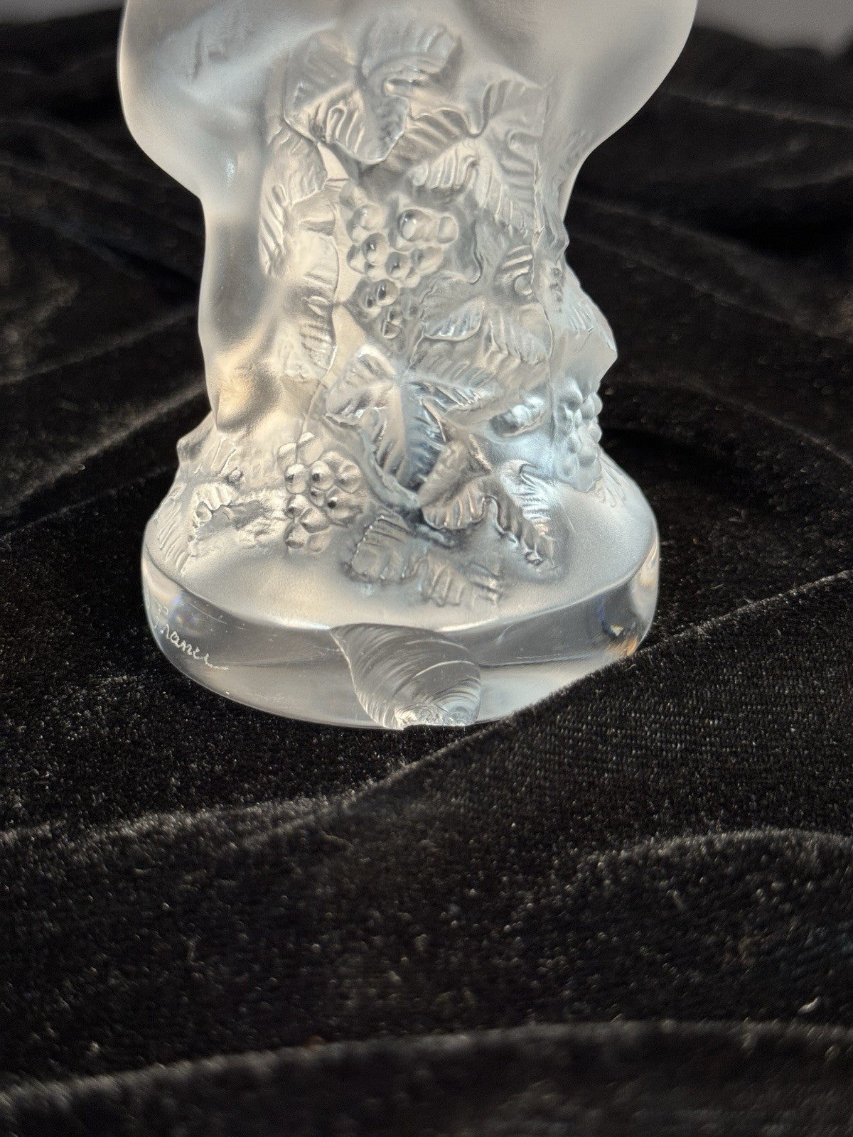 Vintage Lalique France Frosted Crystal "Pan and Diane" Sculpture
