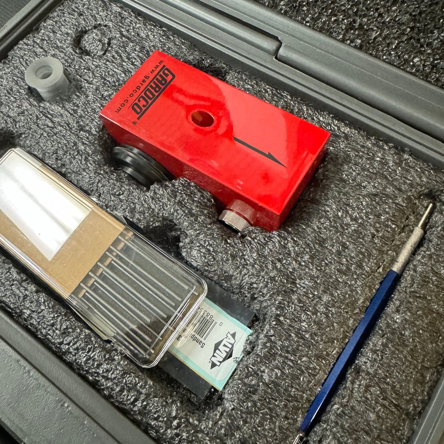 Gardco Red Paint Viscosity Flow Meter with Case & Alvin Drawing Leads