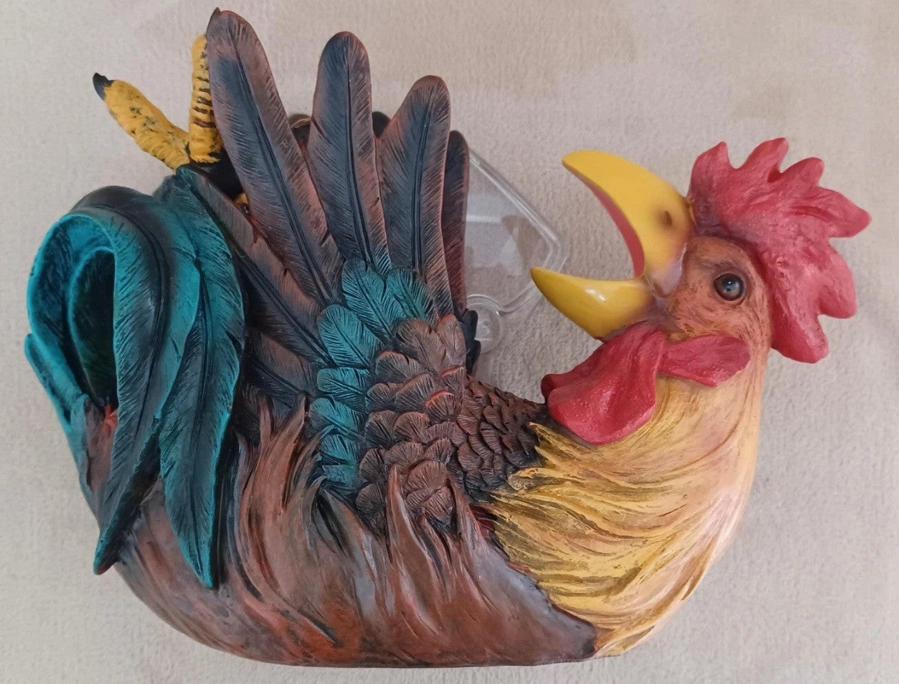 Drinking Rooster Wine Bottle Holder Tabletop Decoration 12" x 8" Resin