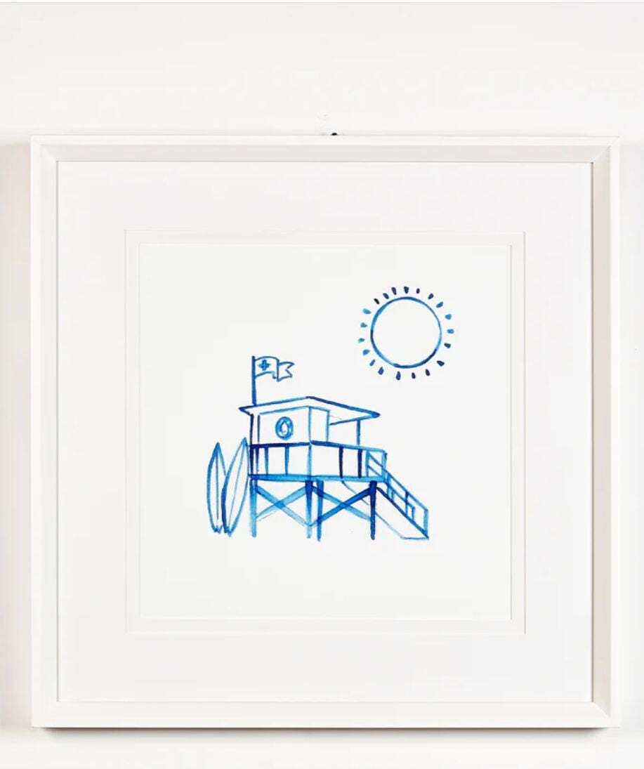 Wallshoppe 'Malibu Lifeguard Stand' Framed Art By Nathan Turner