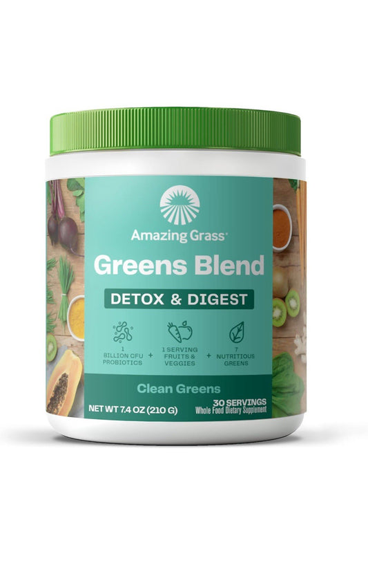 Amazing Grass Greens Blend Detox & Digest Vegan Powder - 7.4oz - 30 Servings