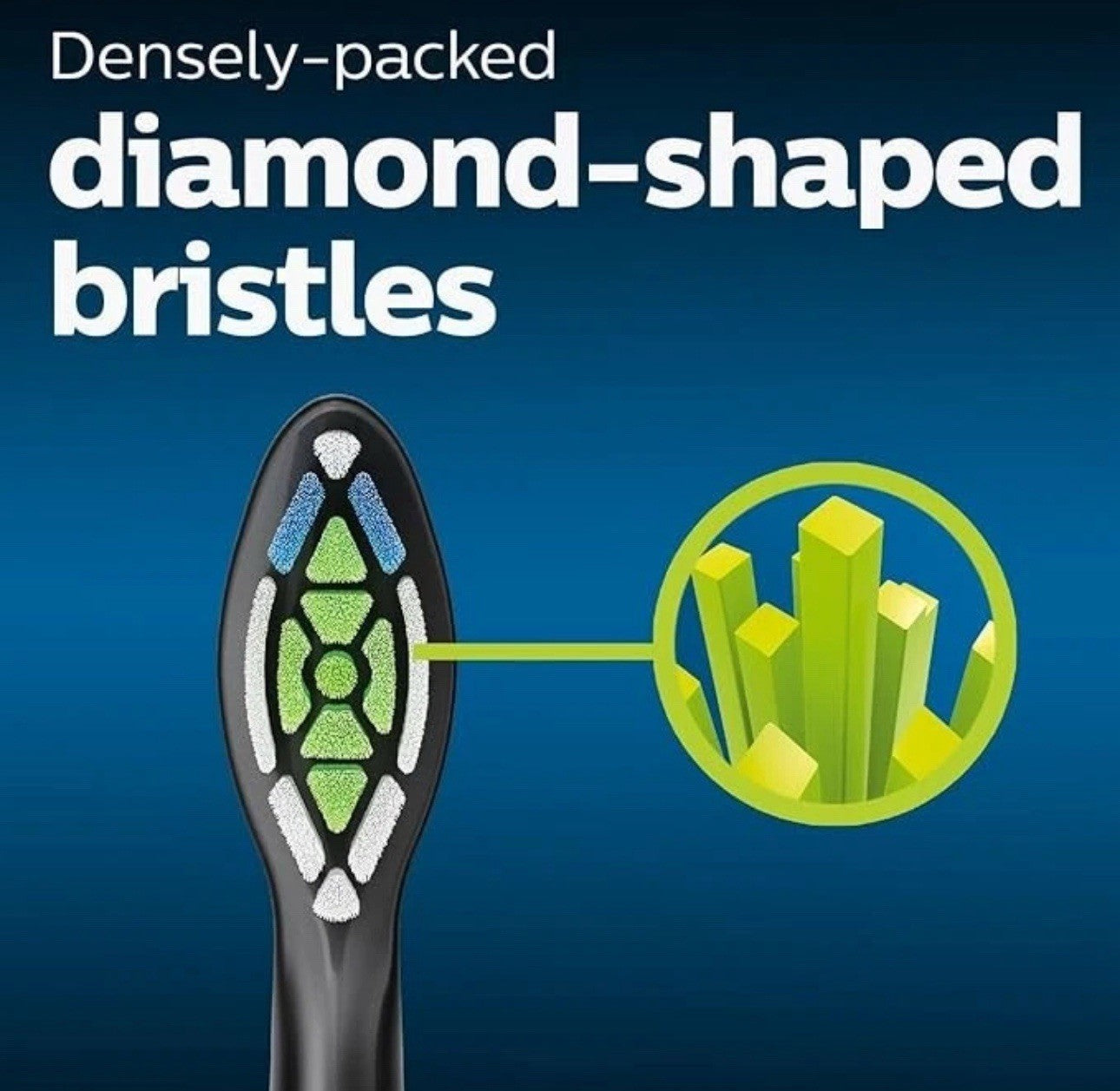 PHILIPS SONICARE GENUINE W DIAMONDCLEAN TOOTHBRUSH HEADS, 2 BRUSH HEADS, BLACK