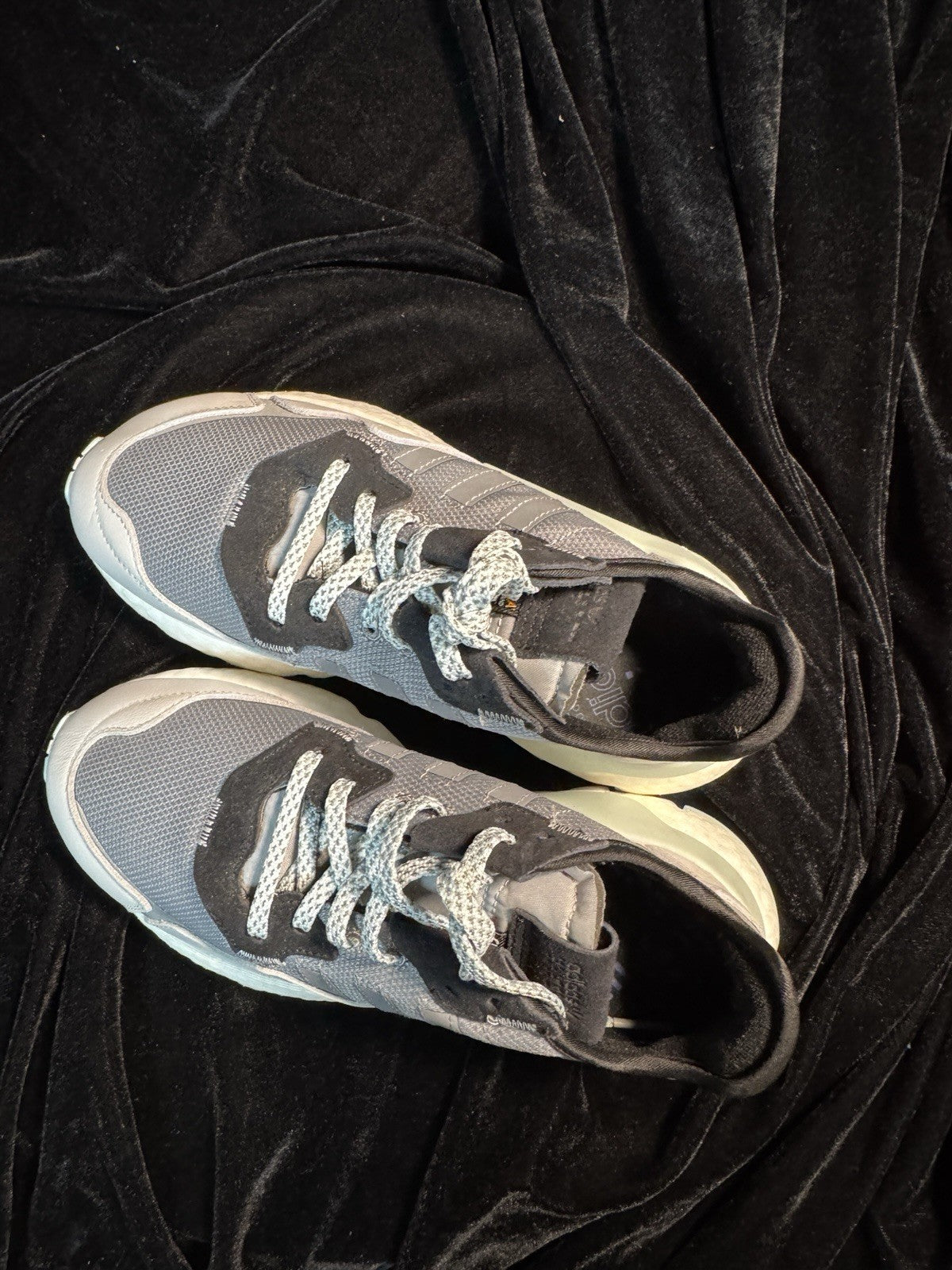 Adidas Sneakers Nite Jogger Women's Size 7 Casual Sneakers Grey, Black