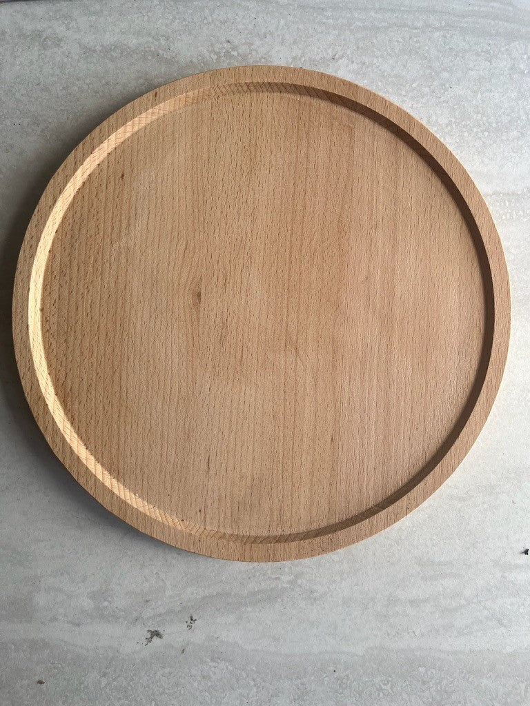 Hanobe Bandeja portavelas: Plato de vela redondo de madera