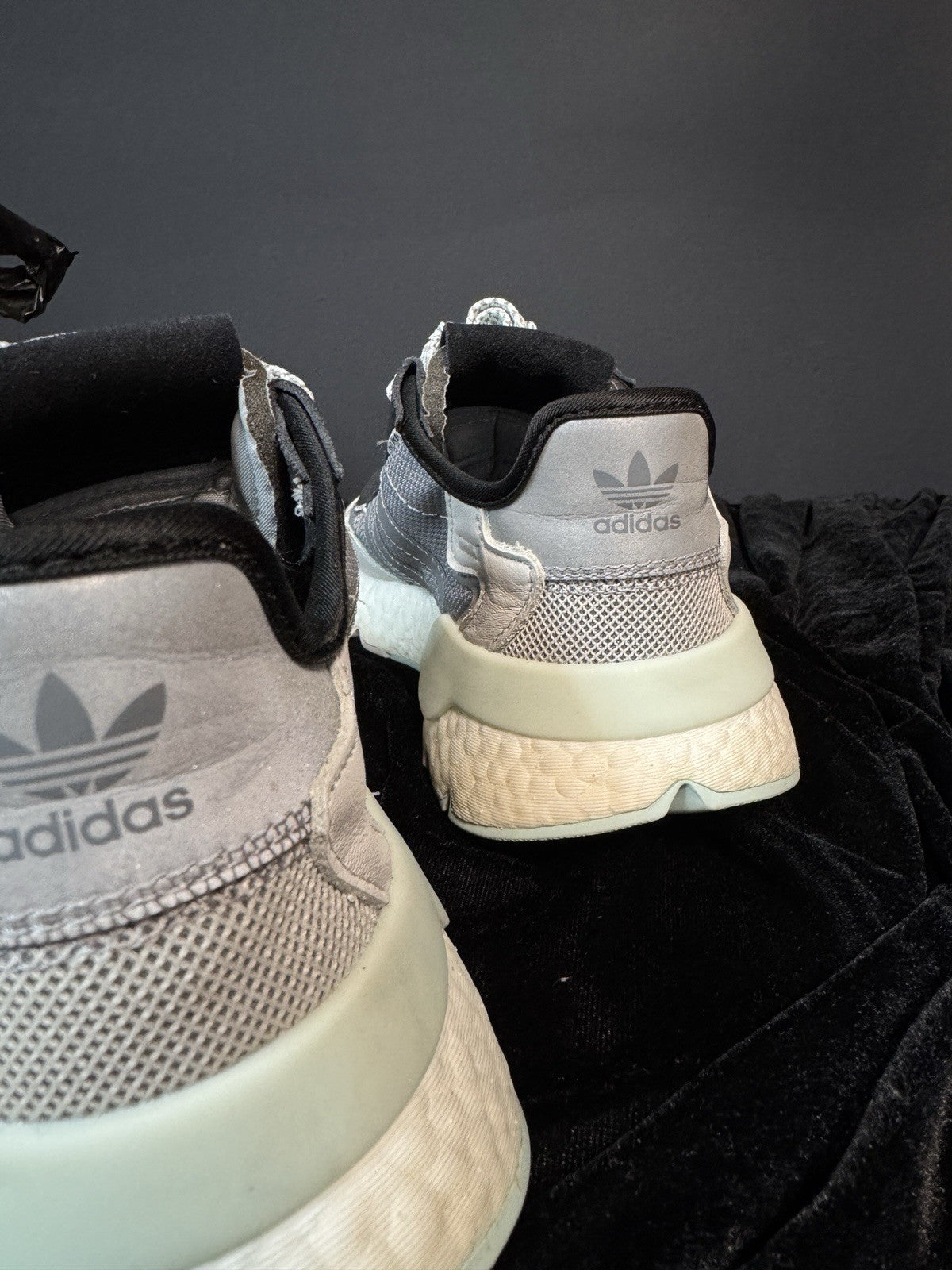 Adidas Sneakers Nite Jogger Women's Size 7 Casual Sneakers Grey, Black