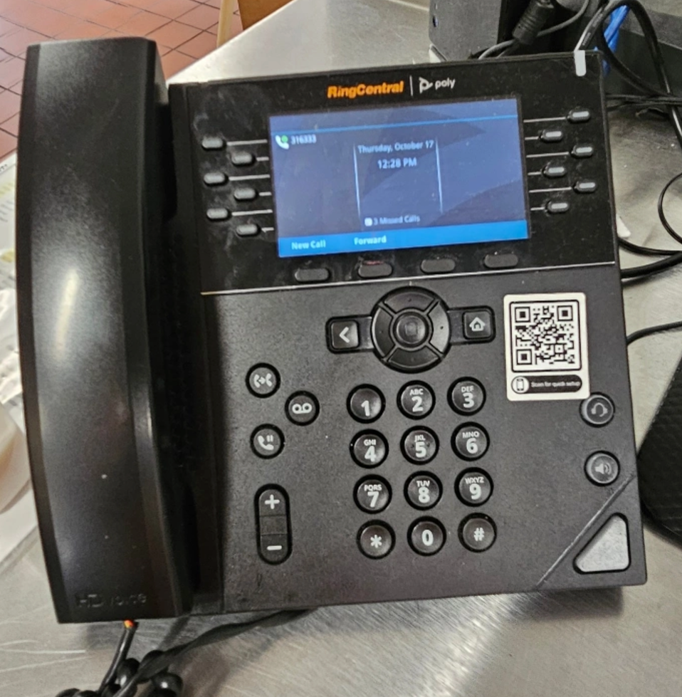 Used RingCentral Poly VVX450 VOIP Telephones